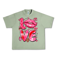 Oil Green love with lips Urban Heavy Tee - LillyAllenDesigns