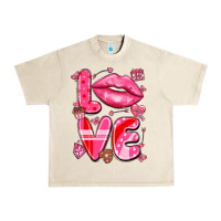 Sandshell love with lips Urban Heavy Tee - LillyAllenDesigns
