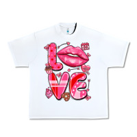 White love with lips Urban Heavy Tee - LillyAllenDesigns