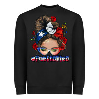 Black Puerto Rico messy bun Heavyweight Sweatshirt - NancyCooperArtShop