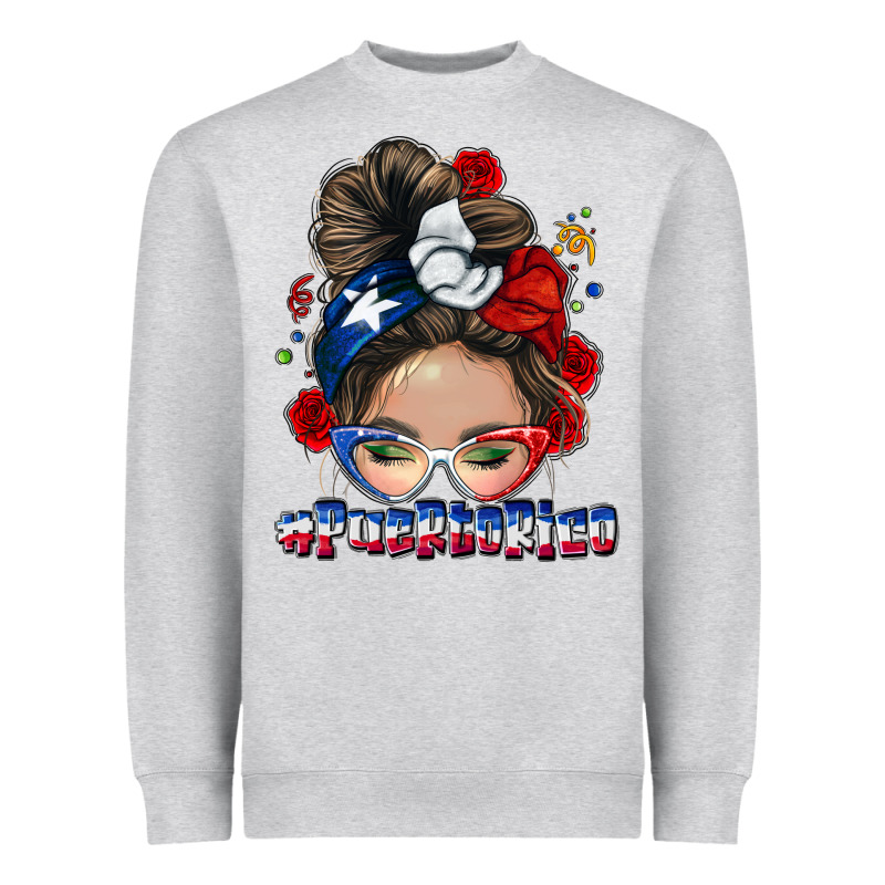 Puerto Rico Messy Bun Heavyweight Sweatshirt by NancyCooperArtShop | Teevron