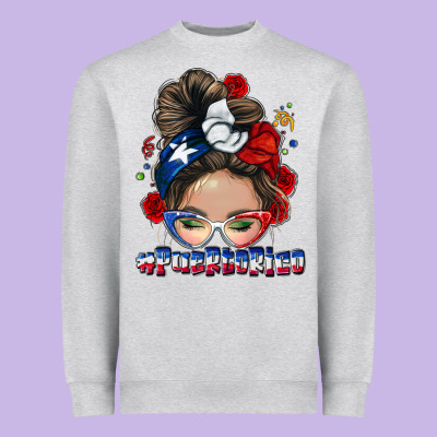 Puerto Rico Messy Bun Heavyweight Sweatshirt Designed By Nancycooperartshop