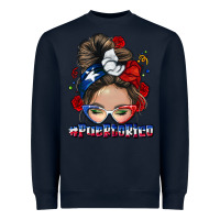 Navy Puerto Rico messy bun Heavyweight Sweatshirt - NancyCooperArtShop