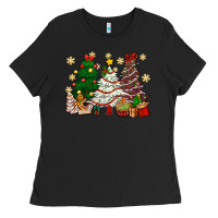 Black Cake Christmas trees Ladies Tee - NancyCooperArtShop