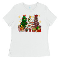 White Cake Christmas trees Ladies Tee - NancyCooperArtShop