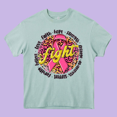 Fight Breast Cancer Heavy Core Tee Designed By Nancycooperartshop