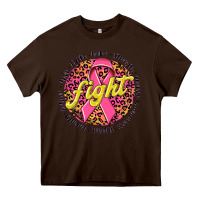 Chocolate Brown fight breast cancer Heavy Core Tee - NancyCooperArtShop