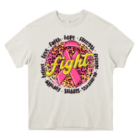 Cream fight breast cancer Heavy Core Tee - NancyCooperArtShop