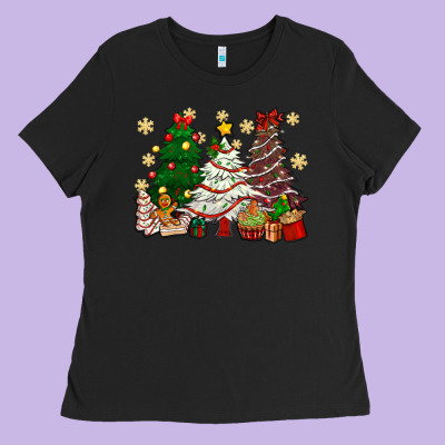 Cake Christmas Trees Ladies Tee Designed By Nancycooperartshop