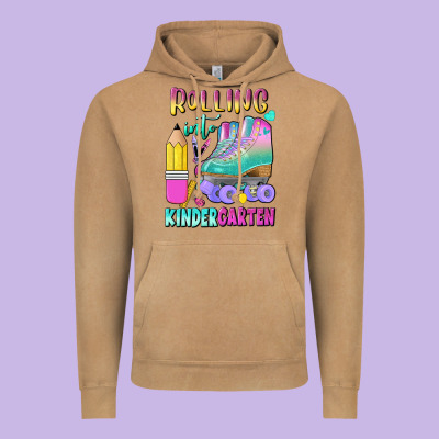 Rolling Into Kindergarten Vintage Hoodie Designed By Bundleandbundleshop