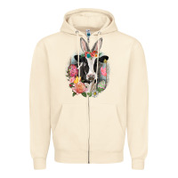 Sandshell Happy Easter Cow Easter Day Zipper Hoodie - CowGirlArtShop