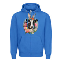 True Royal Happy Easter Cow Easter Day Zipper Hoodie - CowGirlArtShop