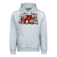 Heather Grey Christmas Coffee Drink Urban Hoodie - CowhideDigitalArt