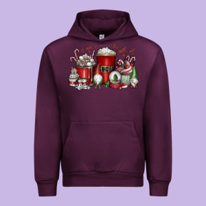 Christmas Coffee Drink Urban Hoodie Designed By Cowhidedigitalart