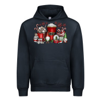 Navy Christmas Coffee Drink Urban Hoodie - CowhideDigitalArt