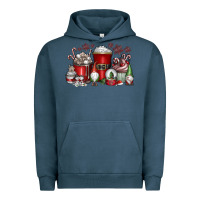 Pigment Midnight Navy Christmas Coffee Drink Urban Hoodie - CowhideDigitalArt