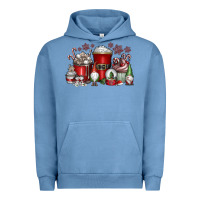 Pigment Pebble Blue Christmas Coffee Drink Urban Hoodie - CowhideDigitalArt