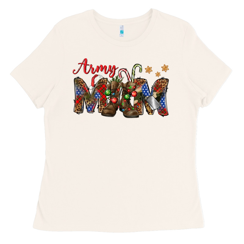 Christmas Army Mom Ladies Tee by NancyCooperArtShop | Teevron
