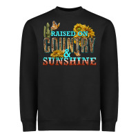 Black Raised on Country and Sunshine Heavyweight Sweatshirt - texasbilliewilder