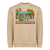 Mushroom Raised on Country and Sunshine Heavyweight Sweatshirt - texasbilliewilder
