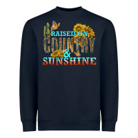 Navy Raised on Country and Sunshine Heavyweight Sweatshirt - texasbilliewilder