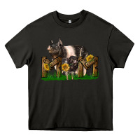 Asphalt Western Mom With Hampshire Pig And Baby Pig Heavy Core Tee - LillyAllenDesigns