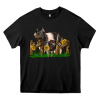 Black Western Mom With Hampshire Pig And Baby Pig Heavy Core Tee - LillyAllenDesigns