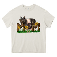 Cream Western Mom With Hampshire Pig And Baby Pig Heavy Core Tee - LillyAllenDesigns