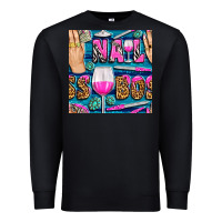 Black nail boss money hand and wine with gemstone leopard and zebra seamless Premium Sweatshirt - BundleAndBundleShop
