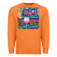 Carrot nail boss money hand and wine with gemstone leopard and zebra seamless Premium Sweatshirt - BundleAndBundleShop