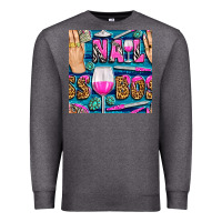Charcoal Heather nail boss money hand and wine with gemstone leopard and zebra seamless Premium Sweatshirt - BundleAndBundleShop