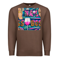 Chestnut nail boss money hand and wine with gemstone leopard and zebra seamless Premium Sweatshirt - BundleAndBundleShop