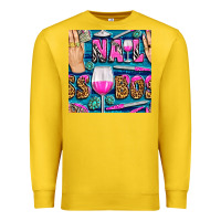 Lemon nail boss money hand and wine with gemstone leopard and zebra seamless Premium Sweatshirt - BundleAndBundleShop