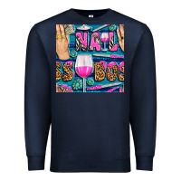 Navy nail boss money hand and wine with gemstone leopard and zebra seamless Premium Sweatshirt - BundleAndBundleShop