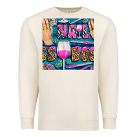 Sandshell nail boss money hand and wine with gemstone leopard and zebra seamless Premium Sweatshirt - BundleAndBundleShop