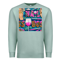 Seafoam nail boss money hand and wine with gemstone leopard and zebra seamless Premium Sweatshirt - BundleAndBundleShop