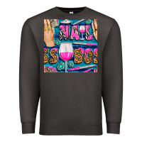 Smoke nail boss money hand and wine with gemstone leopard and zebra seamless Premium Sweatshirt - BundleAndBundleShop