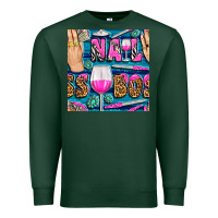 Sports Green nail boss money hand and wine with gemstone leopard and zebra seamless Premium Sweatshirt - BundleAndBundleShop