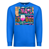 Nail Boss Money Hand And Wine With Gemstone Leopard And Zebra Seamless Premium Sweatshirt | Teevron