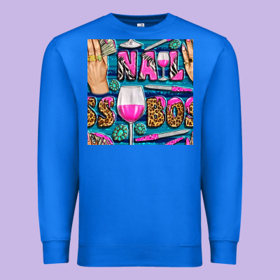 Nail Boss Money Hand And Wine With Gemstone Leopard And Zebra Seamless Premium Sweatshirt Designed By Bundleandbundleshop