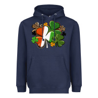 Navy Irish flag shamrock St. Patricks Day Heavyweight Hoodie - FaDigitalArtStudio