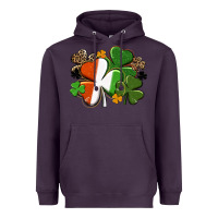 Plum Irish flag shamrock St. Patricks Day Heavyweight Hoodie - FaDigitalArtStudio