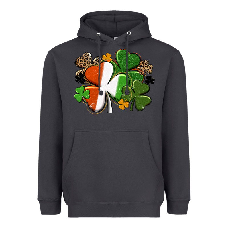 Irish Flag Shamrock St. Patricks Day Heavyweight Hoodie by FaDigitalArtStudio | Teevron