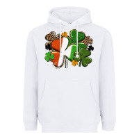 White Irish flag shamrock St. Patricks Day Heavyweight Hoodie - FaDigitalArtStudio