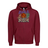 Burgundy Basketball Mom Zipper Hoodie - HowdyJamesFarm
