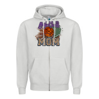 Dove Grey Basketball Mom Zipper Hoodie - HowdyJamesFarm