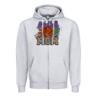 Heather Grey Basketball Mom Zipper Hoodie - HowdyJamesFarm