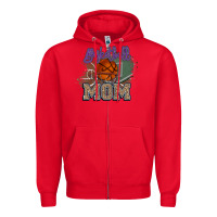 Red Basketball Mom Zipper Hoodie - HowdyJamesFarm