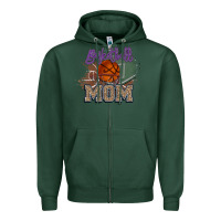 Sports Green Basketball Mom Zipper Hoodie - HowdyJamesFarm