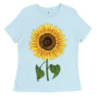 Baby Blue giganteus sunflower Ladies Tee - LillyAllenDesigns